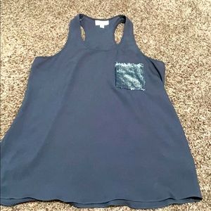 Olive & Oak racer back tank top blouse with sequin
